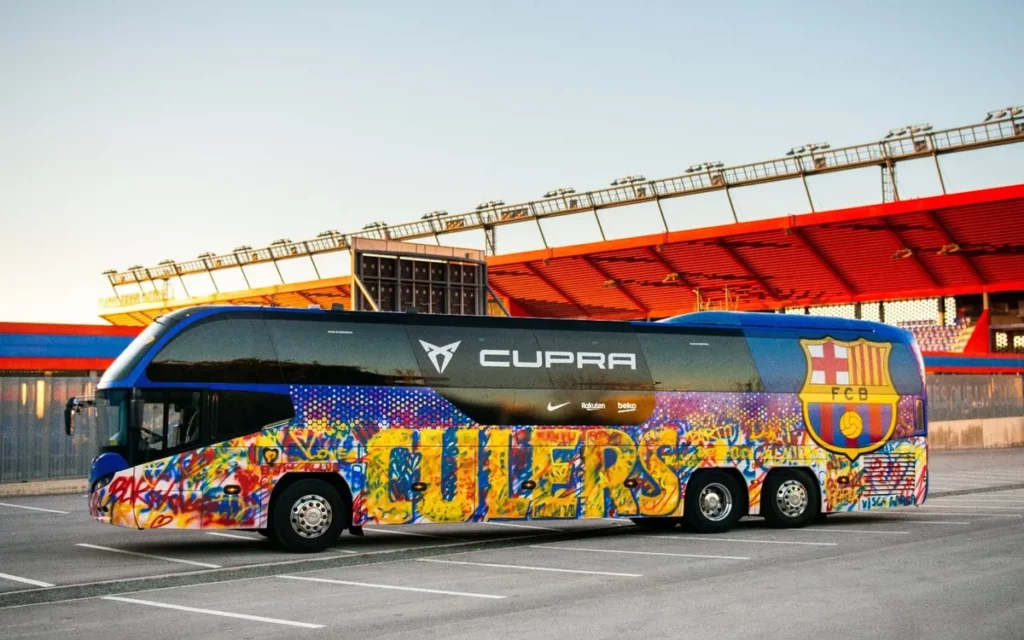 FC Barcelona travel bus